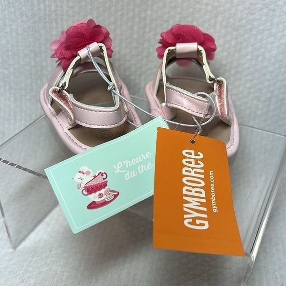 Gymboree Newborn Baby Girls Pink‎ Rose Petal Flower 🌸 Flat Sandals 0-3 M - Picture 6 of 7